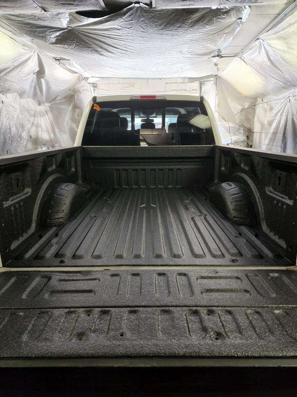 Truck Bed after spray on Bed-liner.